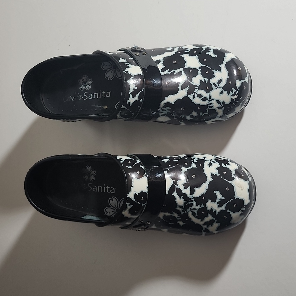 Sanita Clogs Koi Black and White - Picture 2 of 9